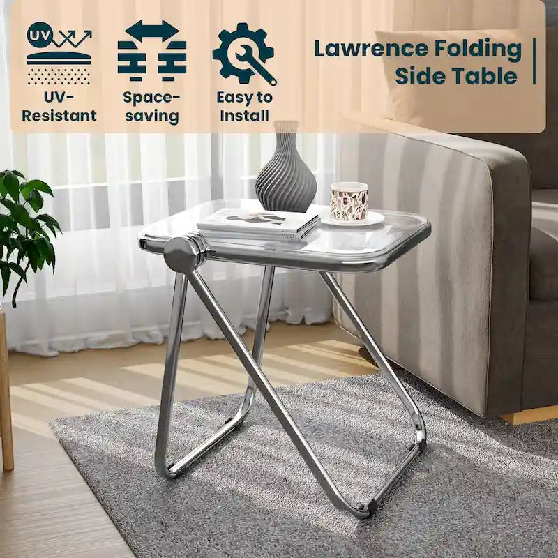 Table pliante rectangulaire Lawrence – Table repliable légère et portable pour usage intérieur