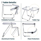 Table pliante rectangulaire Lawrence – Table repliable légère et portable pour usage intérieur