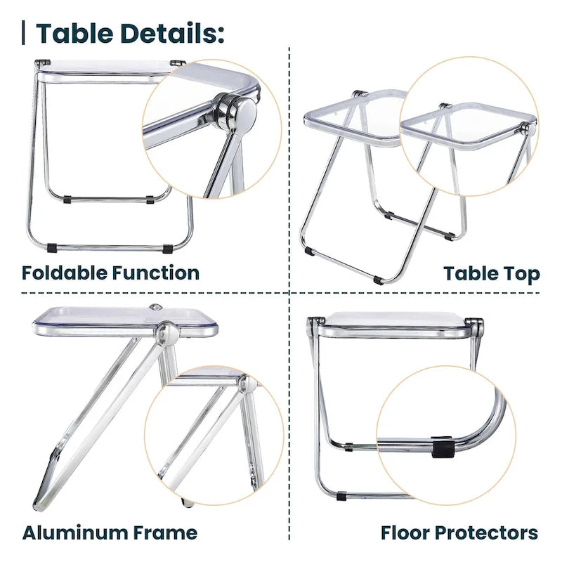 Table pliante rectangulaire Lawrence – Table repliable légère et portable pour usage intérieur