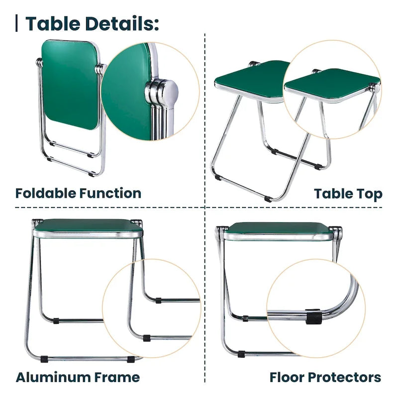 Table pliante rectangulaire Lawrence – Table repliable légère et portable pour usage intérieur