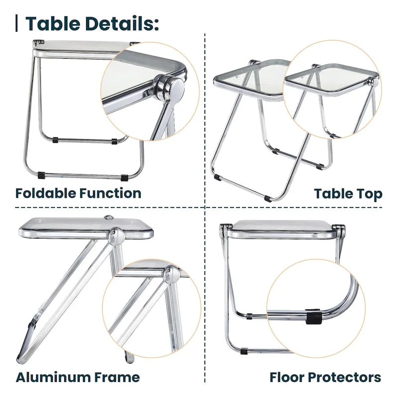 Table pliante rectangulaire Lawrence – Table repliable légère et portable pour usage intérieur