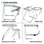 Table pliante rectangulaire Lawrence – Table repliable légère et portable pour usage intérieur