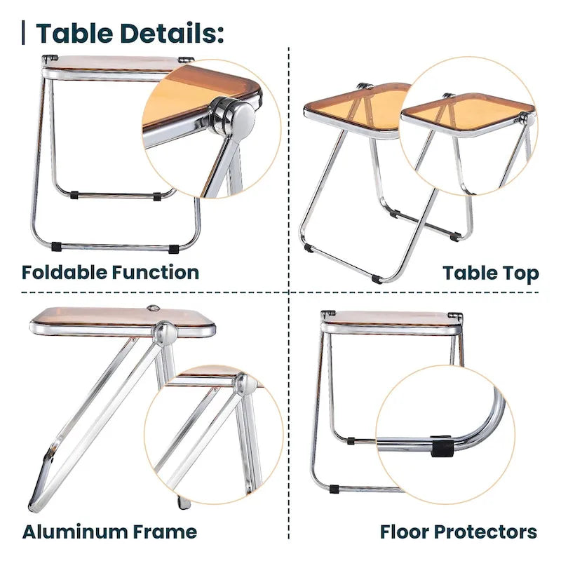 Table pliante rectangulaire Lawrence – Table repliable légère et portable pour usage intérieur