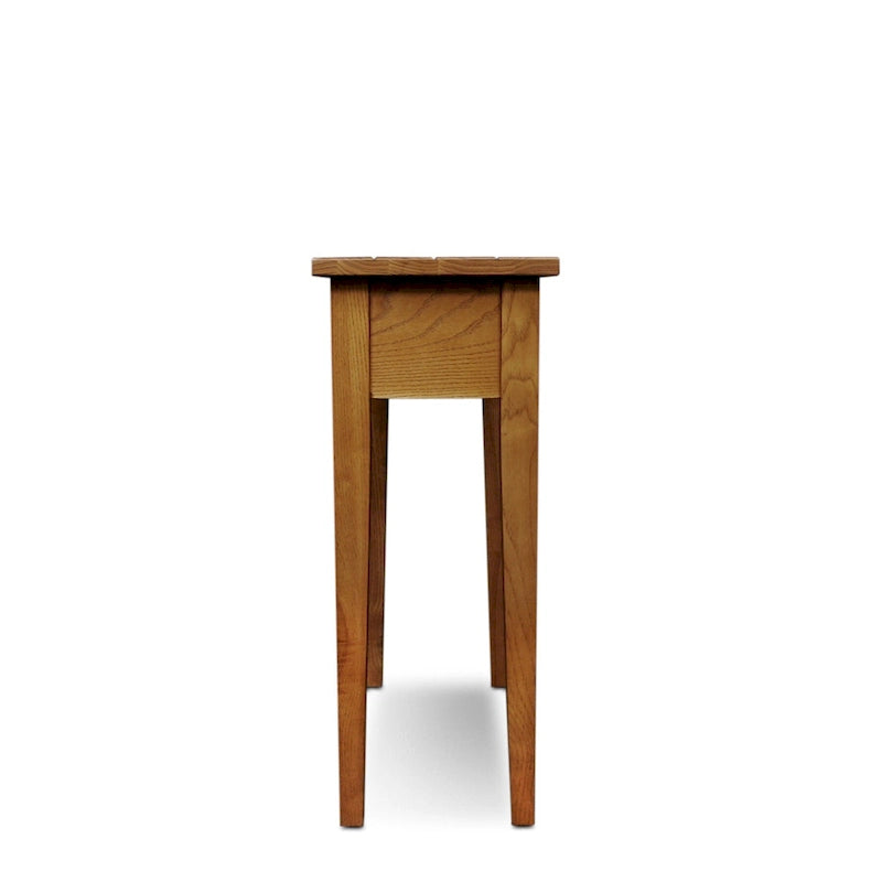 Table d'appoint étroite avec 1 tiroir et poignée coquille – Table d'appoint mince en bois massif