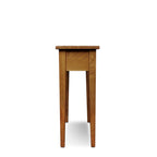 Table d'appoint étroite avec 1 tiroir et poignée coquille – Table d'appoint mince en bois massif