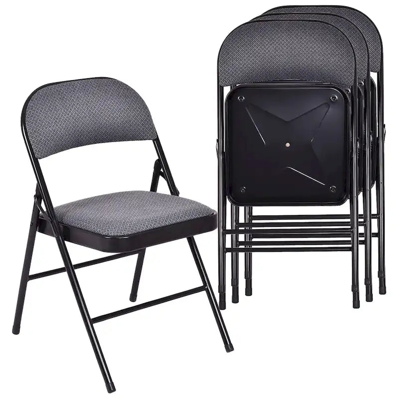 4 chaises pliantes avec cadre en métal Chaises portables avec assise rembourrée