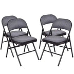 4 PCS Folding Chairs with Metal Frame Portable Chairs with Padded Seat