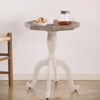 Table d'appoint octogonale avec plateau en bois massif de style rustique - 24,6 x 18,1 x 18,1