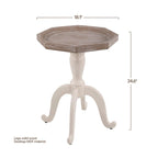 Table d'appoint octogonale avec plateau en bois massif de style rustique - 24,6 x 18,1 x 18,1
