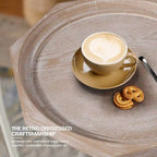 Table d'appoint octogonale avec plateau en bois massif de style rustique - 24,6 x 18,1 x 18,1