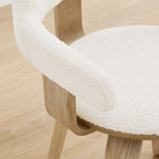 Fauteuil pivotant 360° accent mi-siècle | Bois de peuplier massif | Similicuir ou bouclette | Polyvalent