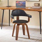 Fauteuil pivotant 360° accent mi-siècle | Bois de peuplier massif | Similicuir ou bouclette | Polyvalent