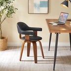 Fauteuil pivotant 360° accent mi-siècle | Bois de peuplier massif | Similicuir ou bouclette | Polyvalent