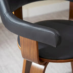 Fauteuil pivotant 360° accent mi-siècle | Bois de peuplier massif | Similicuir ou bouclette | Polyvalent