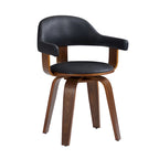 Fauteuil pivotant 360° accent mi-siècle | Bois de peuplier massif | Similicuir ou bouclette | Polyvalent