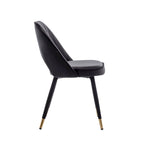 Chaises de salle à manger capitonnées en velours avec embouts dorés, lot de 2 | Sans accoudoirs | 120 kg | 4 coloris