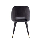 Chaises de salle à manger capitonnées en velours avec embouts dorés, lot de 2 | Sans accoudoirs | 120 kg | 4 coloris