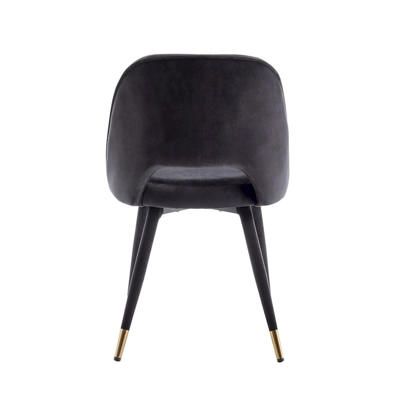 Chaises de salle à manger capitonnées en velours avec embouts dorés, lot de 2 | Sans accoudoirs | 120 kg | 4 coloris