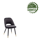 Chaises de salle à manger capitonnées en velours avec embouts dorés, lot de 2 | Sans accoudoirs | 120 kg | 4 coloris