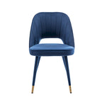 Chaises de salle à manger capitonnées en velours avec embouts dorés, lot de 2 | Sans accoudoirs | 120 kg | 4 coloris