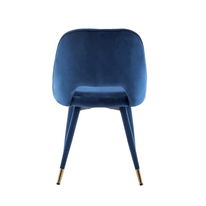 Chaises de salle à manger capitonnées en velours avec embouts dorés, lot de 2 | Sans accoudoirs | 120 kg | 4 coloris