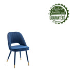 Chaises de salle à manger capitonnées en velours avec embouts dorés, lot de 2 | Sans accoudoirs | 120 kg | 4 coloris