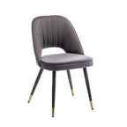 Chaises de salle à manger capitonnées en velours avec embouts dorés, lot de 2 | Sans accoudoirs | 120 kg | 4 coloris
