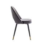 Chaises de salle à manger capitonnées en velours avec embouts dorés, lot de 2 | Sans accoudoirs | 120 kg | 4 coloris
