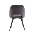 Chaises de salle à manger capitonnées en velours avec embouts dorés, lot de 2 | Sans accoudoirs | 120 kg | 4 coloris