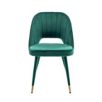 Chaises de salle à manger capitonnées en velours avec embouts dorés, lot de 2 | Sans accoudoirs | 120 kg | 4 coloris