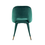 Chaises de salle à manger capitonnées en velours avec embouts dorés, lot de 2 | Sans accoudoirs | 120 kg | 4 coloris