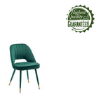 Chaises de salle à manger capitonnées en velours avec embouts dorés, lot de 2 | Sans accoudoirs | 120 kg | 4 coloris