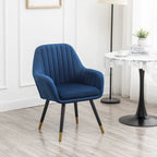 Fauteuil Velours "Barrel" | Profonds plis piqués | Pieds en bois de hêtre avec accents dorés | L 64,8 cm