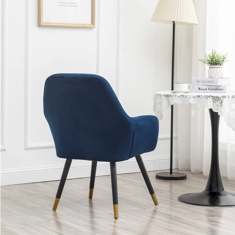 Fauteuil Velours "Barrel" | Profonds plis piqués | Pieds en bois de hêtre avec accents dorés | L 64,8 cm