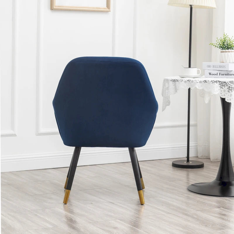 Fauteuil Velours "Barrel" | Profonds plis piqués | Pieds en bois de hêtre avec accents dorés | L 64,8 cm