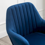 Fauteuil Velours "Barrel" | Profonds plis piqués | Pieds en bois de hêtre avec accents dorés | L 64,8 cm