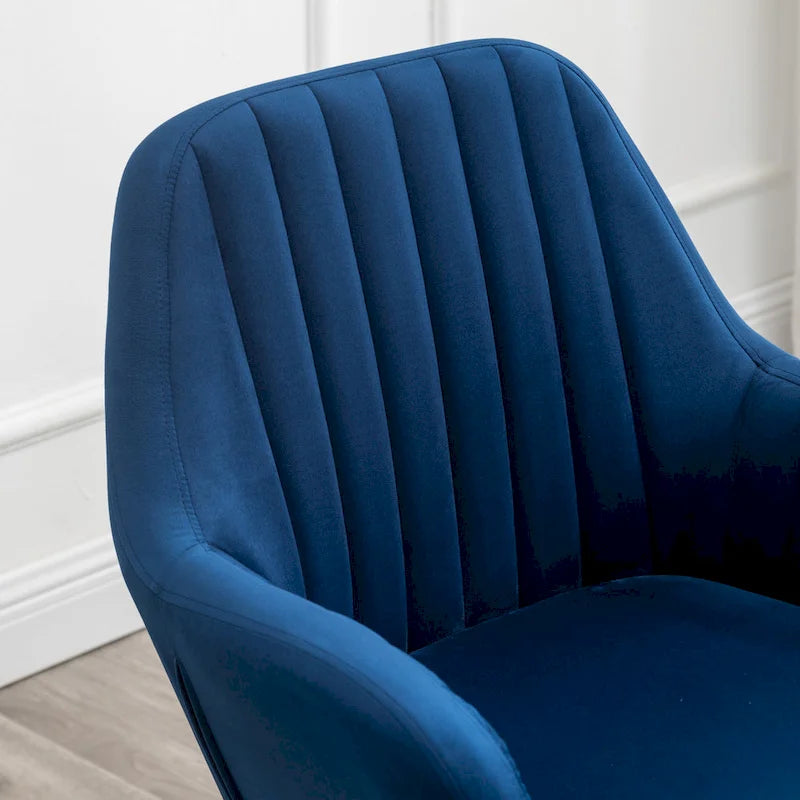 Fauteuil Velours "Barrel" | Profonds plis piqués | Pieds en bois de hêtre avec accents dorés | L 64,8 cm