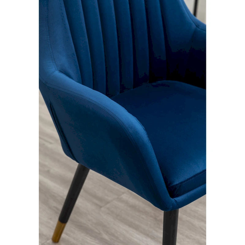 Fauteuil Velours "Barrel" | Profonds plis piqués | Pieds en bois de hêtre avec accents dorés | L 64,8 cm