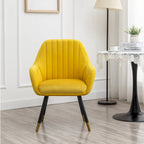 Fauteuil Velours "Barrel" | Profonds plis piqués | Pieds en bois de hêtre avec accents dorés | L 64,8 cm