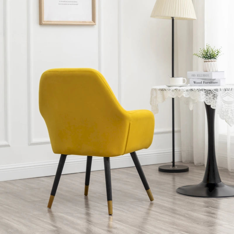Fauteuil Velours "Barrel" | Profonds plis piqués | Pieds en bois de hêtre avec accents dorés | L 64,8 cm