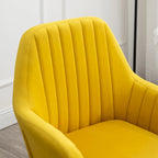 Fauteuil Velours "Barrel" | Profonds plis piqués | Pieds en bois de hêtre avec accents dorés | L 64,8 cm