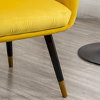 Fauteuil Velours "Barrel" | Profonds plis piqués | Pieds en bois de hêtre avec accents dorés | L 64,8 cm
