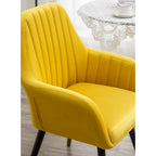 Fauteuil Velours "Barrel" | Profonds plis piqués | Pieds en bois de hêtre avec accents dorés | L 64,8 cm