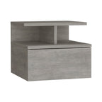 Table de chevet flottante murale avec tiroir et étagères ouvertes | Moderne | 35,5 cm L x 33 cm P x 30,5 cm H