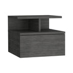 Table de chevet flottante murale avec tiroir et étagères ouvertes | Moderne | 35,5 cm L x 33 cm P x 30,5 cm H