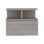 Table de chevet flottante murale avec tiroir et étagères ouvertes | Moderne | 35,5 cm L x 33 cm P x 30,5 cm H