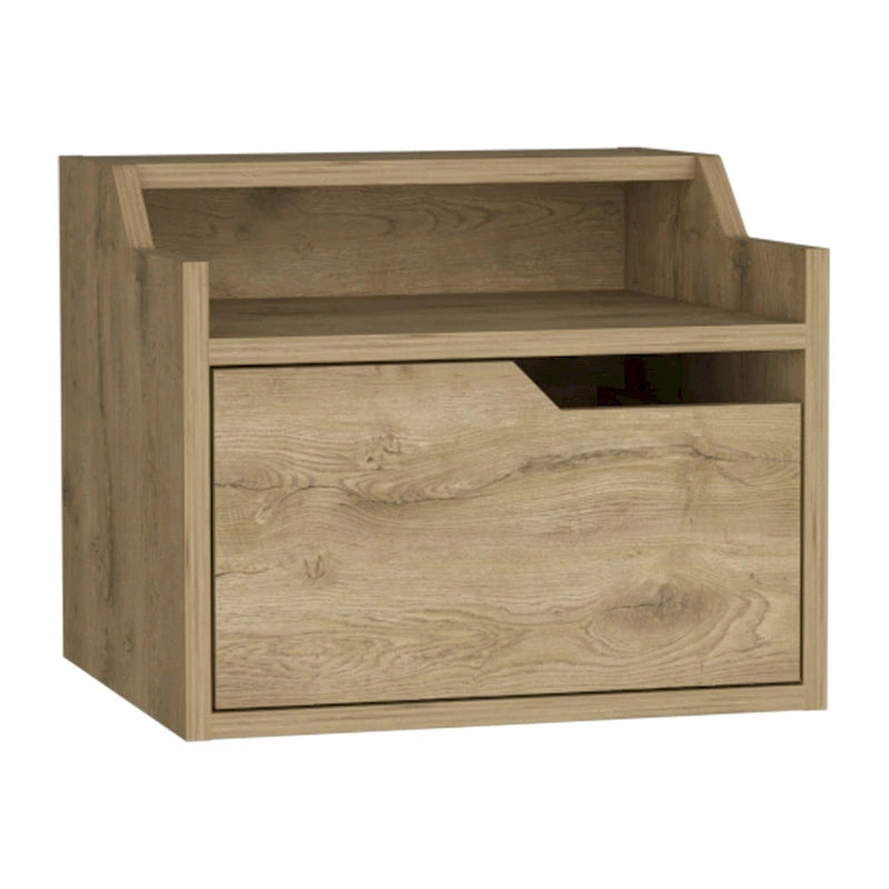 Table de Chevet Murale Flottante Moderne avec Tiroir et Étagère à Deux Niveaux | 5 Couleurs | 40 cm L x 34 cm P