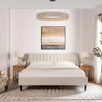 Willow Vertical Tufted Linen King Platform Bed