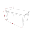Ensemble Table à Manger Rectangulaire en Bois Massif et 4 Chaises – Ensemble de Salle à Manger/Cuisine en Chêne