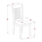 Ensemble Table à Manger Rectangulaire en Bois Massif et 4 Chaises – Ensemble de Salle à Manger/Cuisine en Chêne